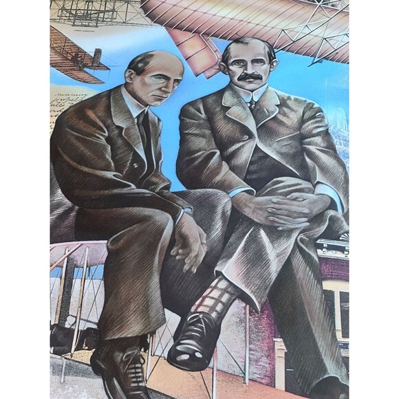 Wilbur and Orville Wright Brothers Accomplishments Poster Ohioans First to Fly - Picture 8 of 10